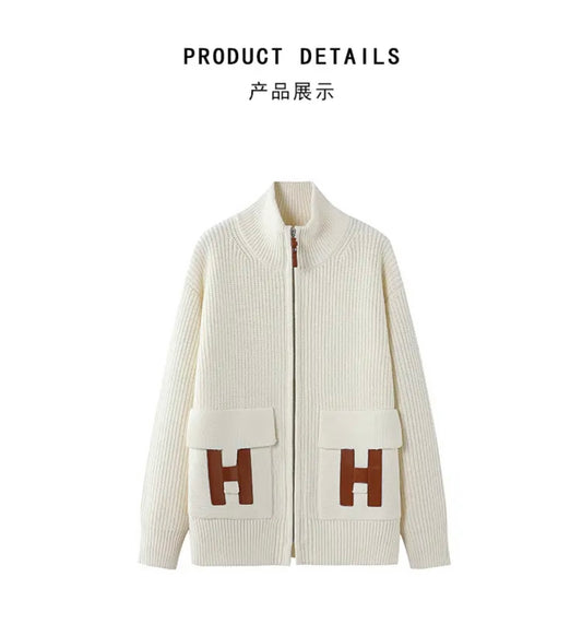 Herme* Knitted Zipper Cardigan